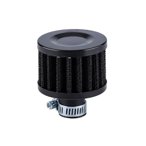 Universeller Auto-Luftfilter, 12 mm/25 mm, passend für Motorrad, Kaltlufteinlass, hoher Durchfluss, Kurbelgehäuse, Lüftungsgitter, Mini-Entlüftungsfilter (schwarz, 12 mm) von HARPRA