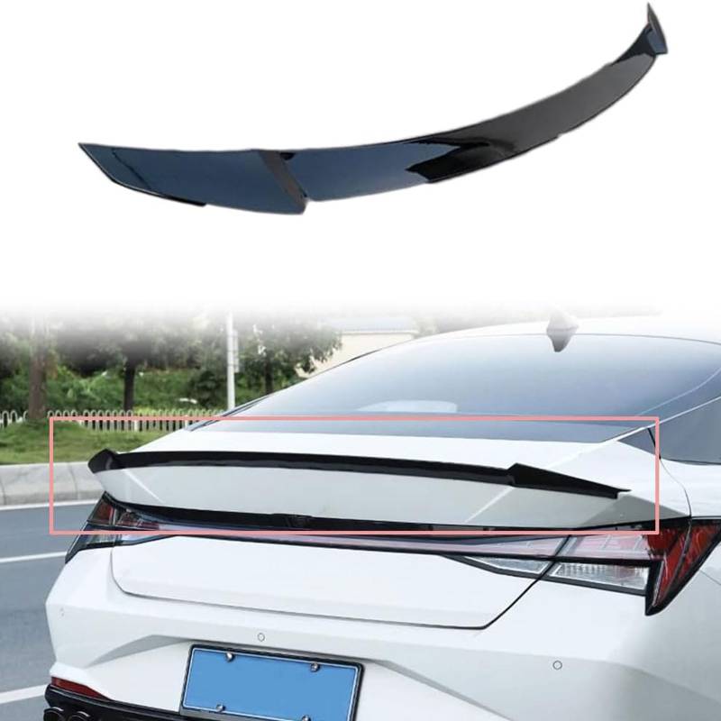 Auto Heckflügel für Hyundai Elantra CN7 2020 2021 2022, Kohlefasermaterial Dach Heckflügel Spoiler Performance Tuning Lippe Wing Dekoration Zubehör. von HASKDHN
