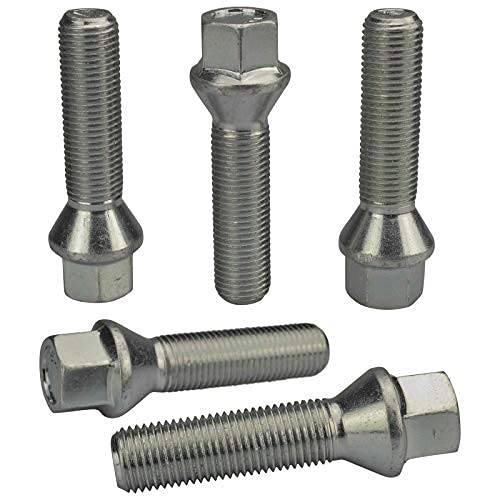 HASKYY 10 Radschrauben I M14x1,5x38mm Kegelbund Kegel I Zink Silber I I SW 17mm I von HASKYY
