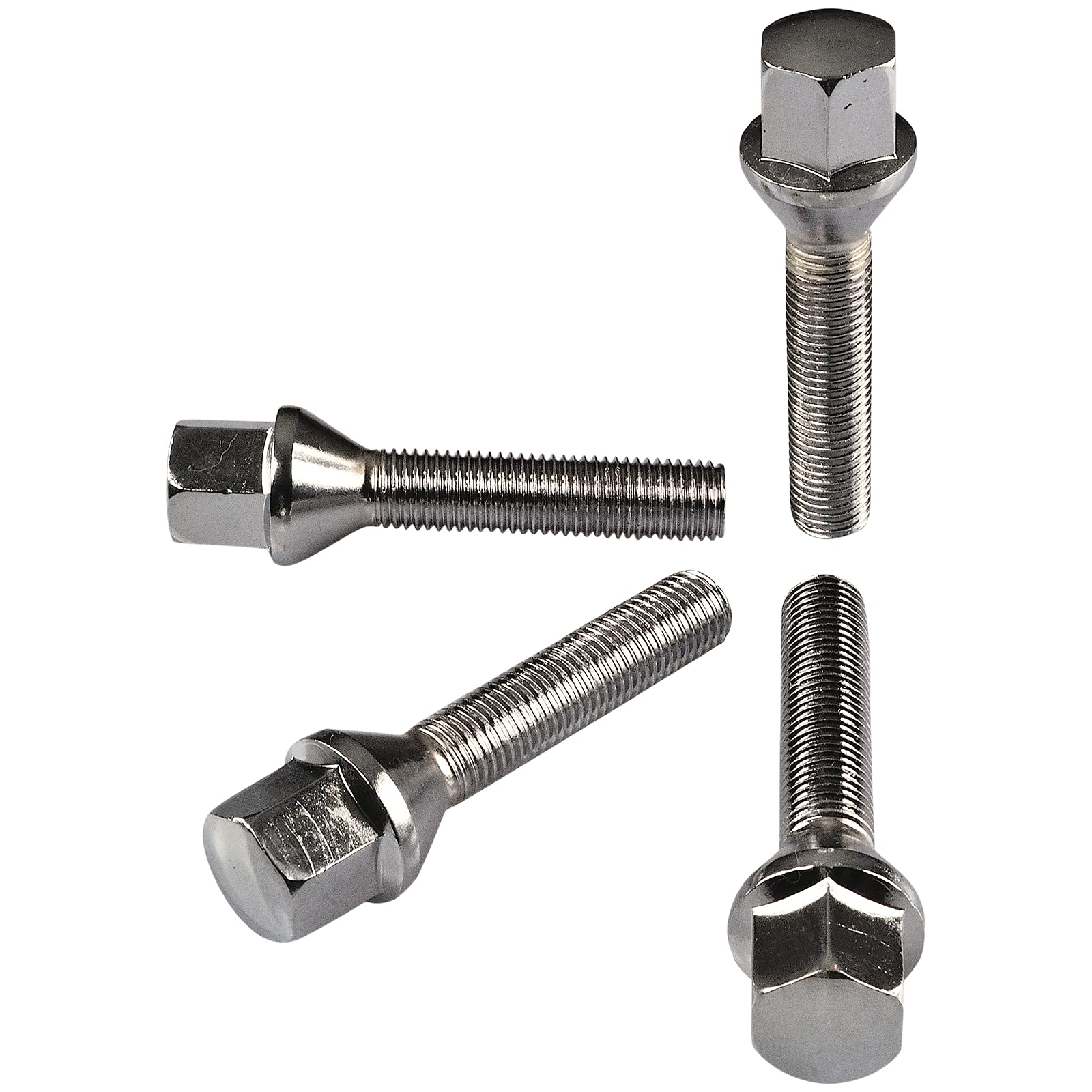 HASKYY 10 Radschrauben M14x1,5x59mm Radbolzen Chrom Kegelbund Kegel in verschiedenen Schaftlängen zur Auswahl (59mm) von HASKYY