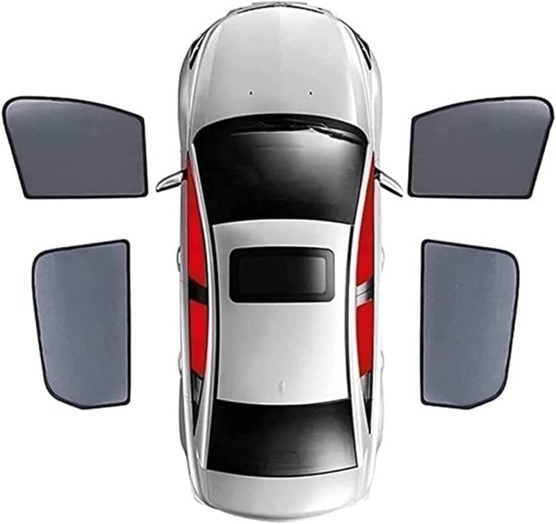 Auto Sonnenschutz Für V-W Golf Sportsvan 2016-2019, Privacy Protection Dust Protection Sun Breathable Sun Visor Breathability UV Sun Dehnbar,4pcs Full Side Window von HASMI