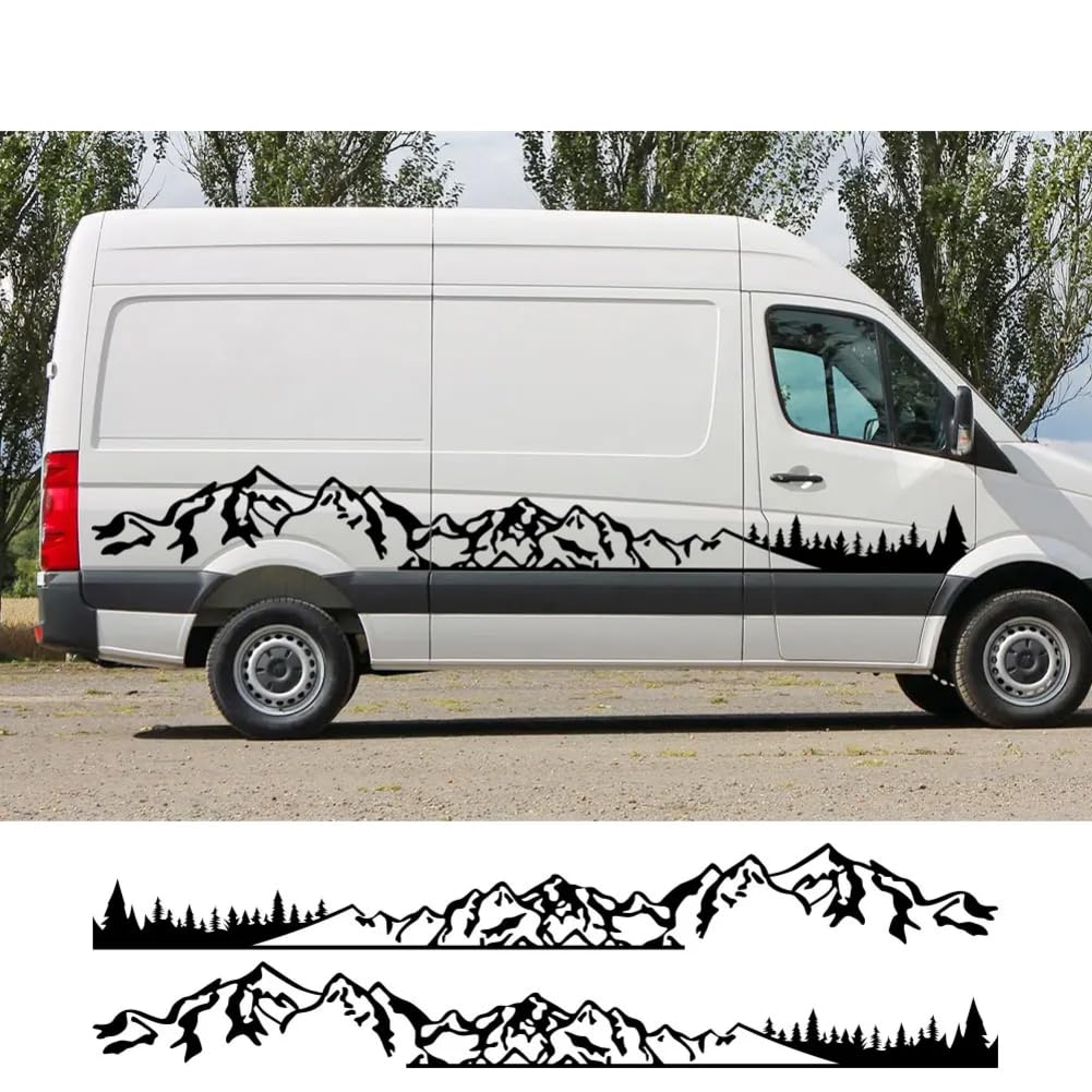 2PCS Autotür Seitenaufkleber, für V = W Wohnmobil Camper Van DIY Streifen Mountain Graphics Decals Auto-Tuning-Zubehör 2PCS Autotür Seitenaufkleber, für V = W Wohnmobil Camper Van DIY Streifen Mountain Graphics Decals Auto-Tuning-Zubehör von HASWEX