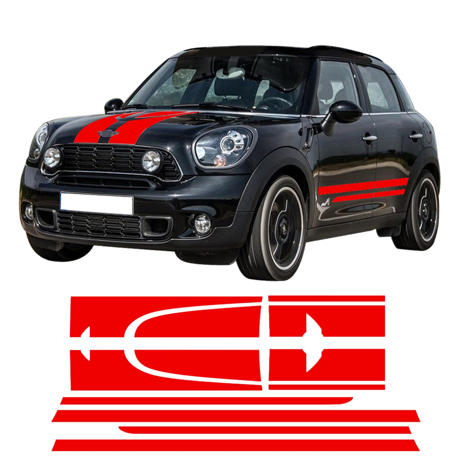 Aufkleber Aufkleber Streifen, für M=INI Countryman R60 John Cooper Works JCW Seite Racing Rock Stripes Motorhaube Heckaufkleber ZUBEHÖR Aufkleber Aufkleber Streifen, für M=INI Countryman R60 John Cooper Works JCW Seite Racing Rock Stripes Motorhaube Heckaufkleber ZUBEHÖR von HASWEX