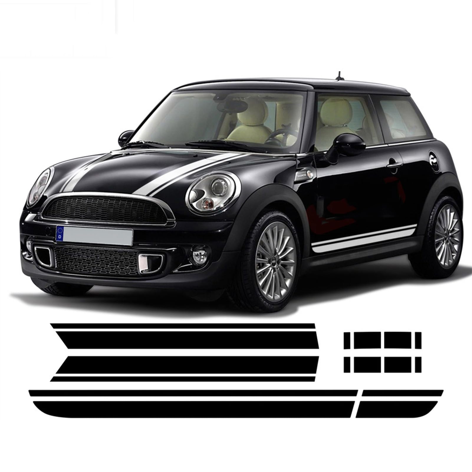 Auto Styling Motorhaube Motorhaube Abdeckung Streifen Racing Seitenrock Aufkleber Kofferraum Aufkleber, Für M=i=n=i C=o=o=p=e=r R56 Hatch 2007-2013 Zubehör von HASWEX