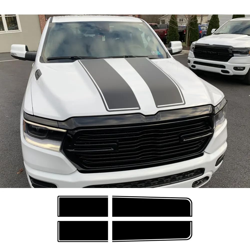 Pickup Hood Tailgate Aufkleber, für Dodge Ram 1500 2500 Hemi Rebel Truck Graphic Custom Aufkleber Vinyl Cover Auto Tuning Zubehör von HASWEX