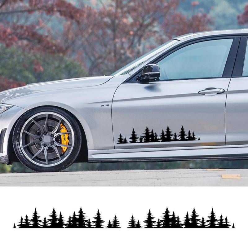 Verschiedene Größen Universal Autotür Seitenaufkleber, für Waldbaum Grafik Styling Auto Tuning Zubehör Vinylfolie Dekor Aufkleber von HASWEX