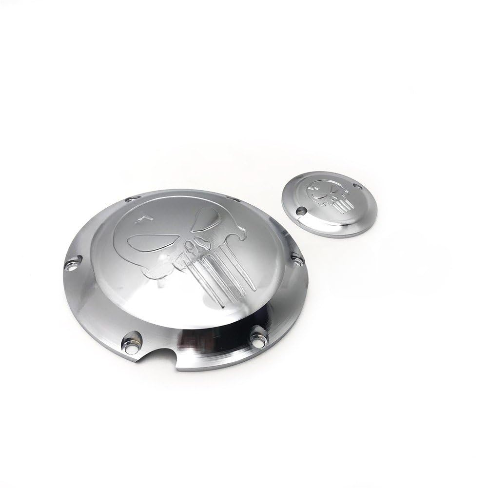 HASkulle Skull Derby Timing Timer-Abdeckung, Kompatibel mit Harley Davidson Sportster XL 883 1200, Chrom von HASkulle