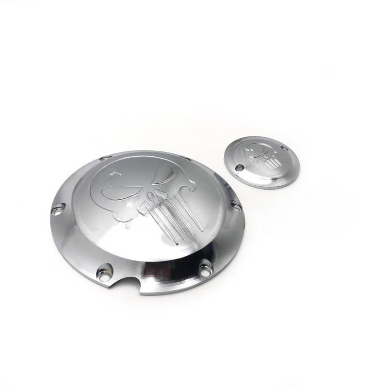 HASkulle Skull Derby Timing Timer-Abdeckung, Kompatibel mit Harley Davidson Sportster XL 883 1200, Chrom von HASkulle