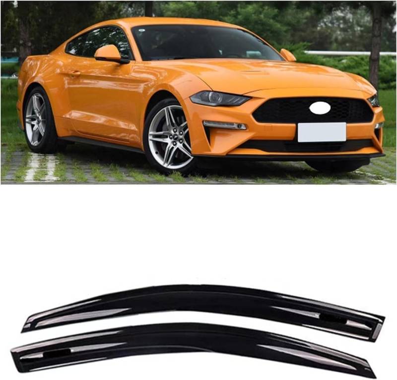 Auto Autofenster Windabweiser für Ford Mustang 2018-2020, Regenabweiser Integrierte Deflektoren Seitenscheibenabweiser Luftabweiser von HAVERN