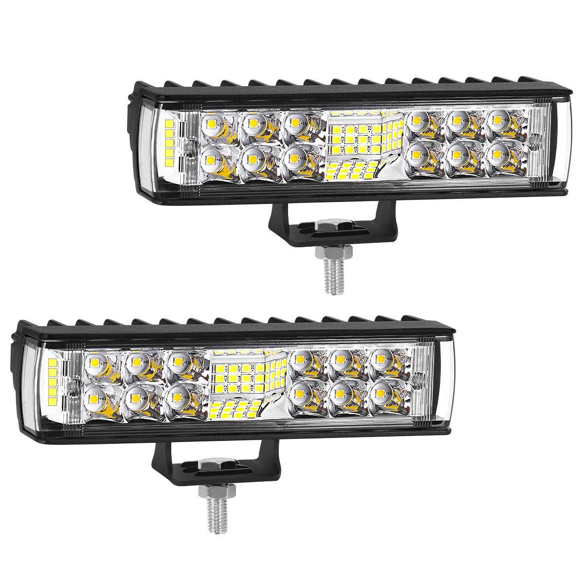 HAWEE 36W LED Arbeitslicht Nebelscheinwerfer Combo Lichtleiste Flutlicht LED Scheinwerfer Dreiseitige Bestrahlung LED Fahrlicht für Off-Road Motorrad 4x4 Traktor LKW ATV SUV UTV Boot, 2er-Pack von HAWEE