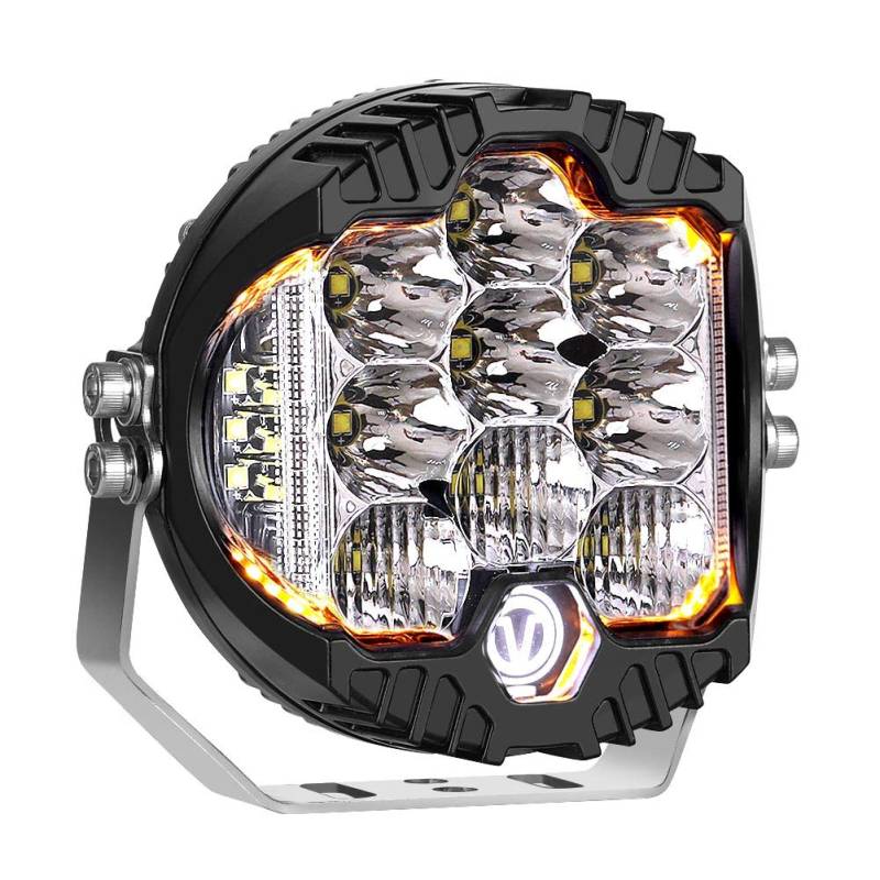 HAWEE 50W LED Arbeitsscheinwerfer Angel Eye Combo Light Spot Flutlicht Nebelscheinwerfer Fahrlichter für Off-Road 4x4 SUV UTV ATV Schwerlast LKW Traktor Boot von HAWEE