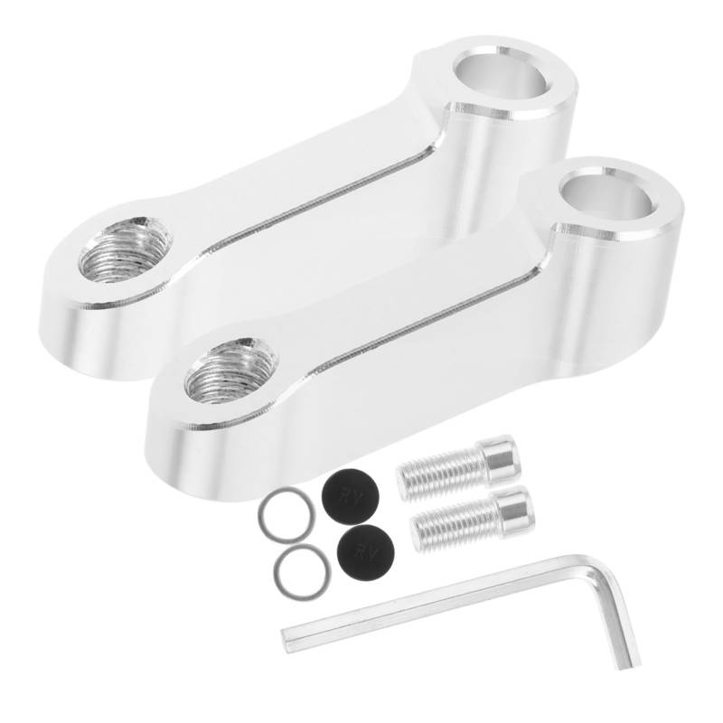 HAWILLOSCH 1satz Motorcycle Mirror Riser Halterung Rückspiegel Verlängerung Für Motorräder Stabile Montagebrücke Aus Aluminiumlegierung Einfache Installation Ohne Werkzeug Erweitert Sichtfeld von HAWILLOSCH