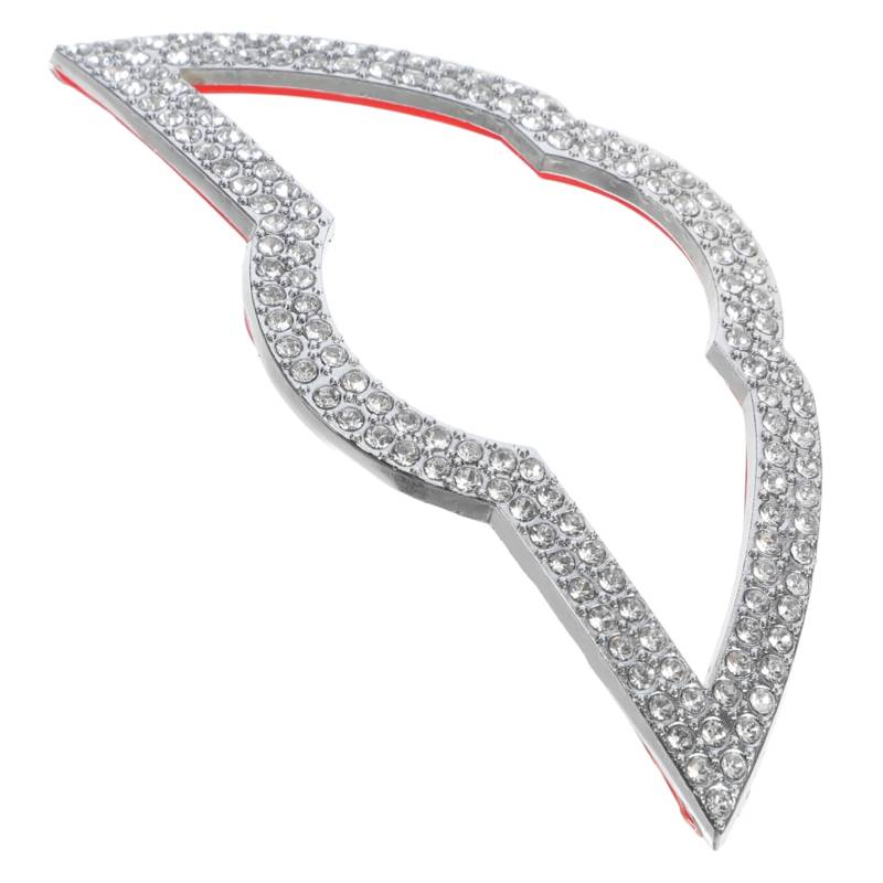 HAWILLOSCH Diamant-Auto-Logo-Dekoration Rennen Autoaufkleber Abziehbilder Auto Zubehör Form Dekorativer Lenkradaufkleber Auto-Lenkrad-Aufkleber Autozubehör Strasssteine Weiß von HAWILLOSCH