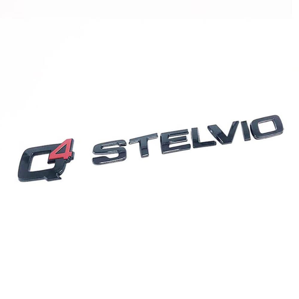 Auto Emblem Aufkleber für Alfa Romeo Stelvio Q4, Abzeichen Logo, Buchstaben Wort Emblem-Aufkleber Auto Sticker Body Logo Abzeichen Dekoration Aufkleber Zubehör von HBANMK