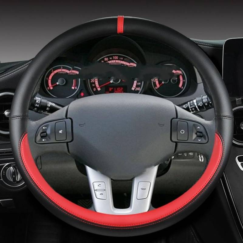 Lenkradbezug Für Renault Captur II 2020-2024, Leder Lenkradschutz Anti-Rutsch Atmungsaktives Verschleißfest Lenkradhülle Auto Lenkrad Innere Zubehör,C-O von HBDTNTKF
