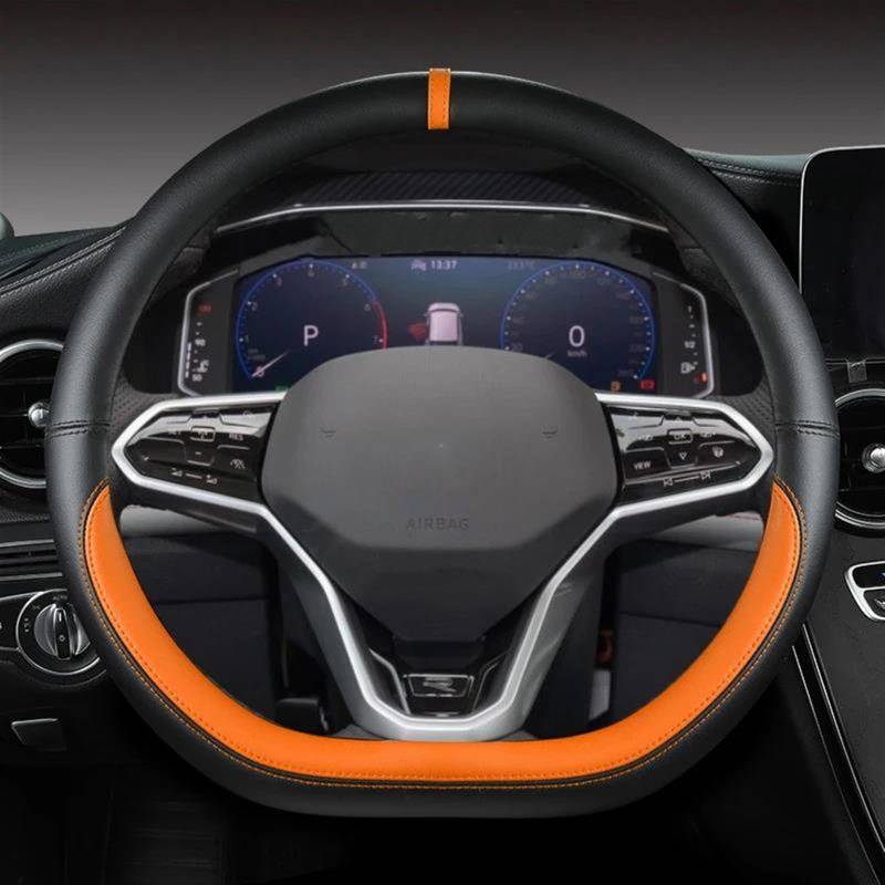 HBIS Autoinnenausstattung Kompatibel Mit VW Für Sharan Für Passat Für Caddy Für Touran Für Tiguan 2015–2021. 37–38 Cm/14,5–15 Zoll In D-Form-Lenkradabdeckung(Color:6) von HBIS