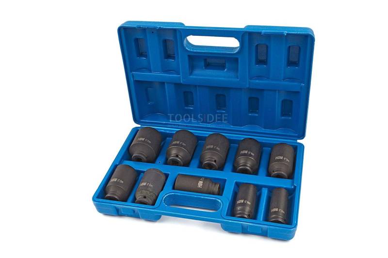 HBM 10-teiliges 1/2"-Steckschlüssel-Set, große Größen von HBM