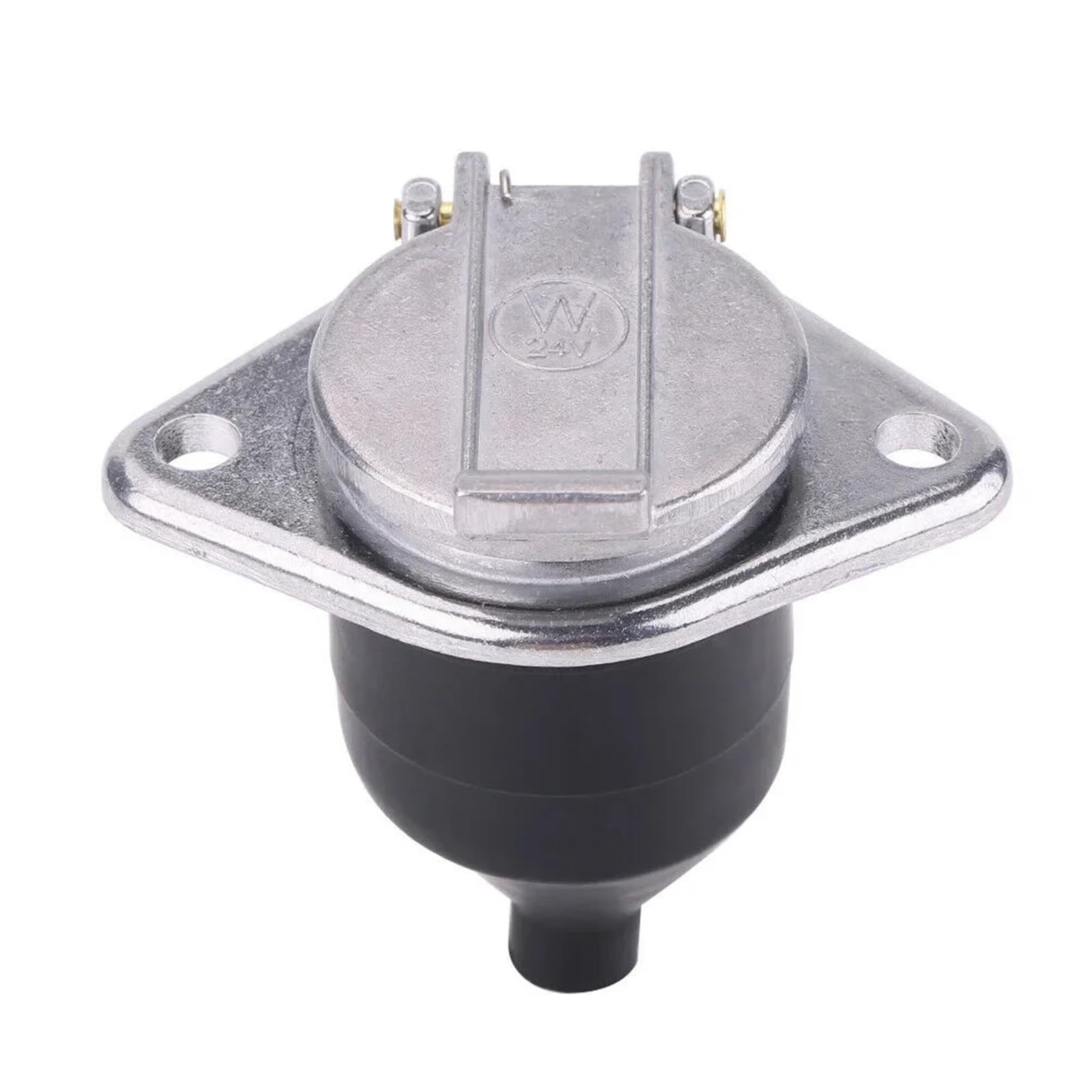 [Replacement] 7-poliger Anhängerstecker, 1 Stück, 24 V, Schwarz + Silber, Messingstifte, 7-polige Anhängersteckdose aus Kunststoff, for Auto, for Sattelauflieger, for LKW HBNCFTI von HBNCFTI