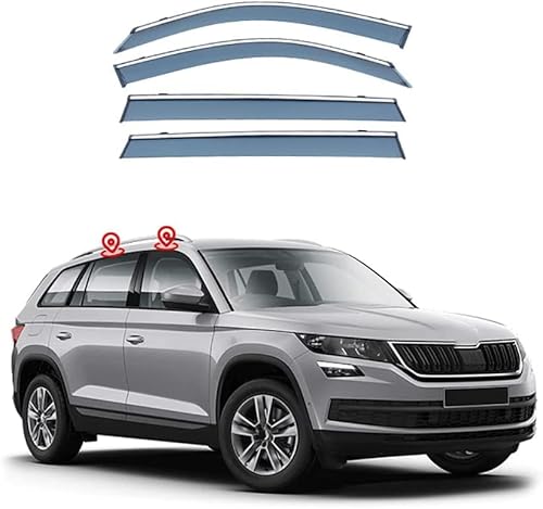 4 Stück Auto Windabweiser Regenabweiser für Skoda Kodiaq NS7 2017-2022, Autofenster Regenschutz Sonnenschutz von HCELET