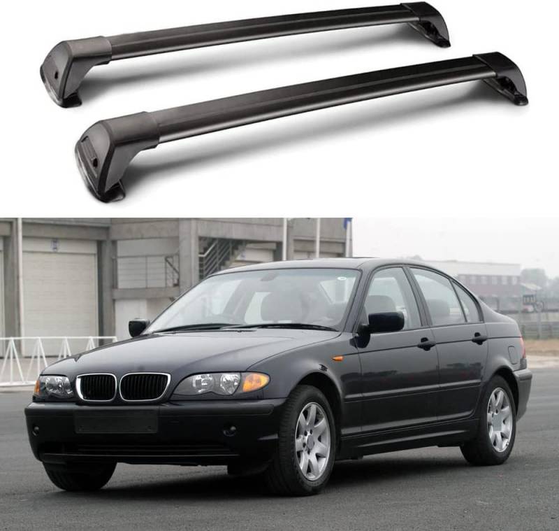 2 Stück Aluminium Dachträger Relingträger Dachgepäckträger für BMW 3 Series E46 4 Door Sedan 1999-2004, Fahrradträger Dachboxen Dachgepäckablage von HCGLED