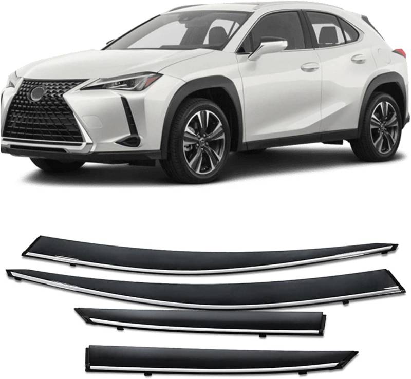 HCGLED 4 stück Auto Seitenfenster Abweiser Visiere Für Lexus UX UX200 UX250H 2019-2021 Visier Schutz Vent Markisen Unterstände Regenschutz Tür Ventvisor von HCGLED