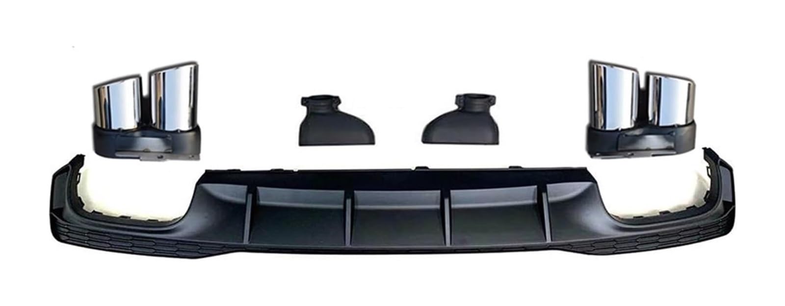 Heckspoiler Flügellippe Für A7 Für Sline 4 Tür 2019 2020 Nicht S7 Auto Heckstoßstange Diffusor Lippe Mit Auspuffspitzen(Silver tips) von HCKCLMBMZW