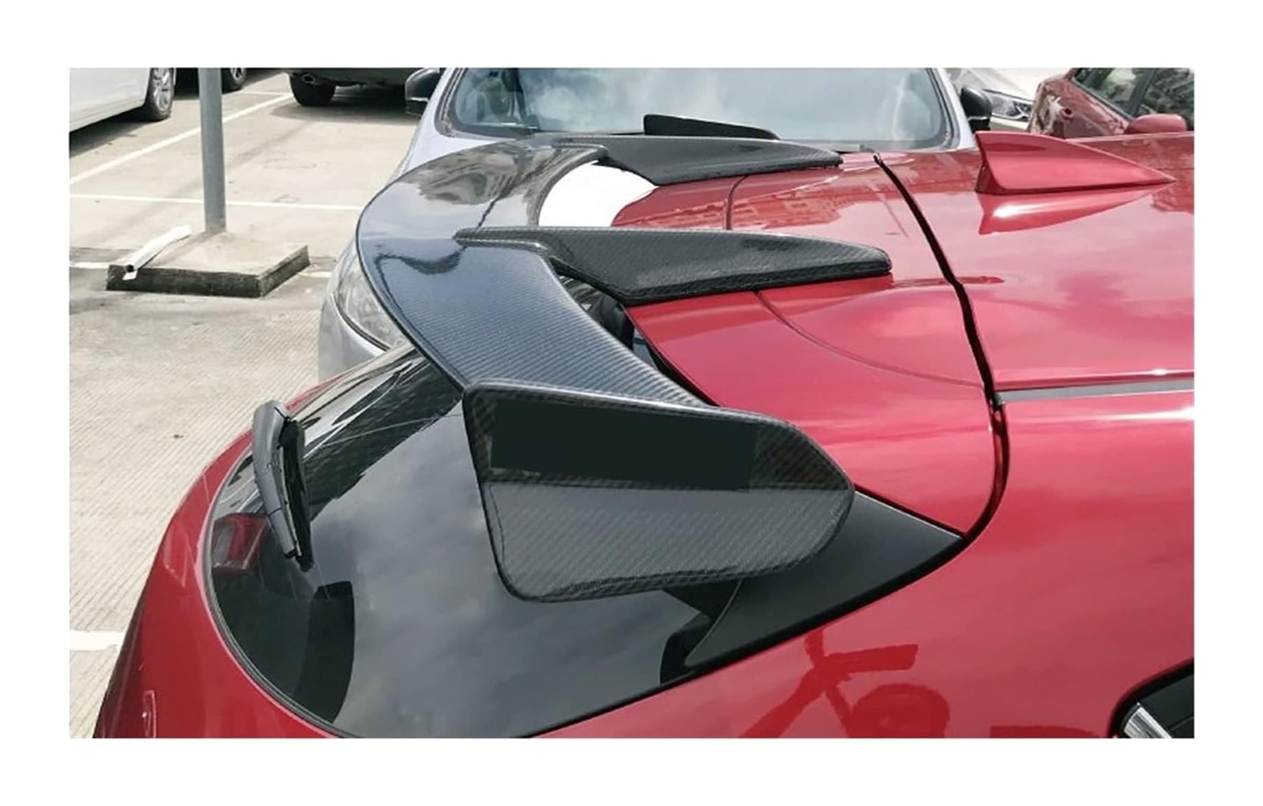 Heckspoiler Flügellippe Für MAZDA CX-5 CX-4 2012-2019 Hinten Stamm Spoiler KC Stil Hinten Schwanz Flügel Auto Teile Real Carbon Fiber Hinten Dach Spoiler(Carbon fiber) von HCKCLMBMZW