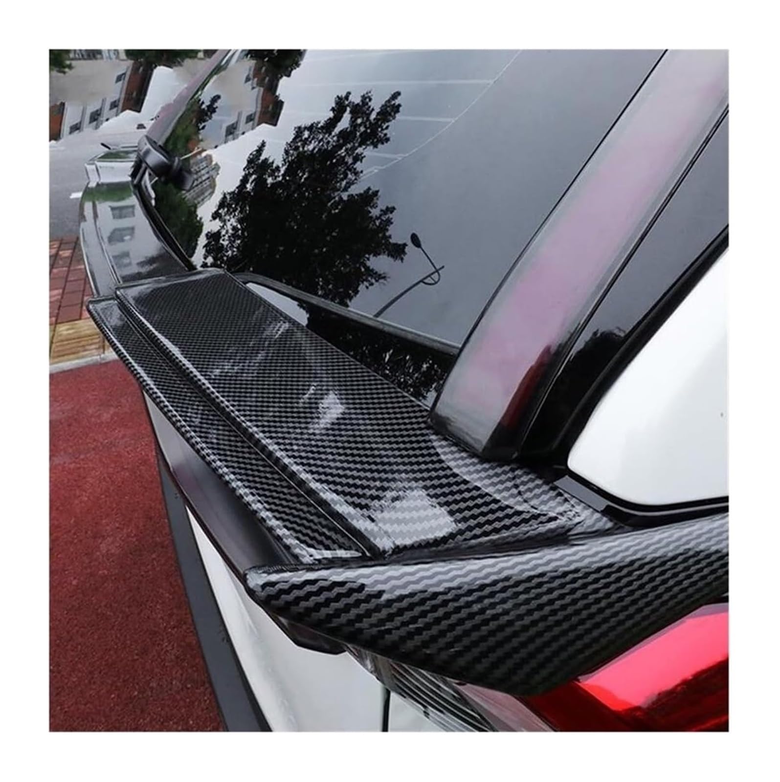 Heckspoiler Flügellippe Für T&oyota Für RAV4 Für RAV 4 2020 2021 Dach Spoiler Hinten Stamm Spoiler Deckel Flügel Auto Heckspoiler Schwanz Flügel(Carbon Look) von HCKCLMBMZW