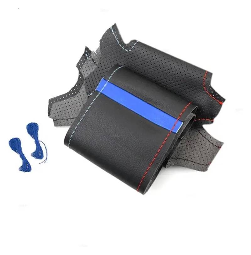 Interieur Dekor Für B&MW 3er E90 E91 2005-2011 X1 E84 2010-2013 Handgenähte Leder-Innenausstattung Des Lenkrads Mit Blauer Leiste von HCKCLMBMZW