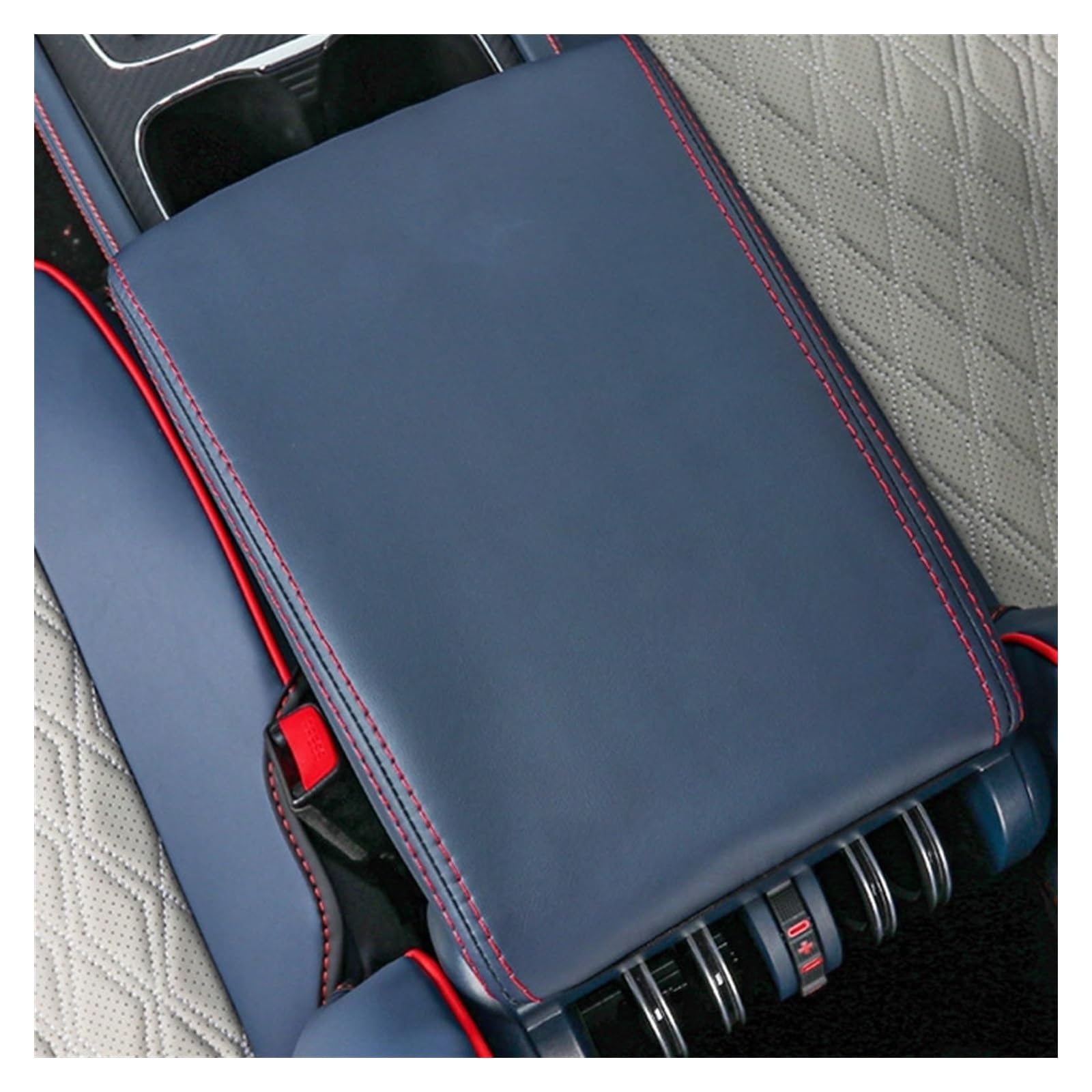 Interieur Dekor Für BYD Für Atto 3 2022 2023 Leder Auto Armlehne Matte Innenraum Auto Aufbewahrungsbox Staubdicht Kissenbezug(Blau) von HCKCLMBMZW