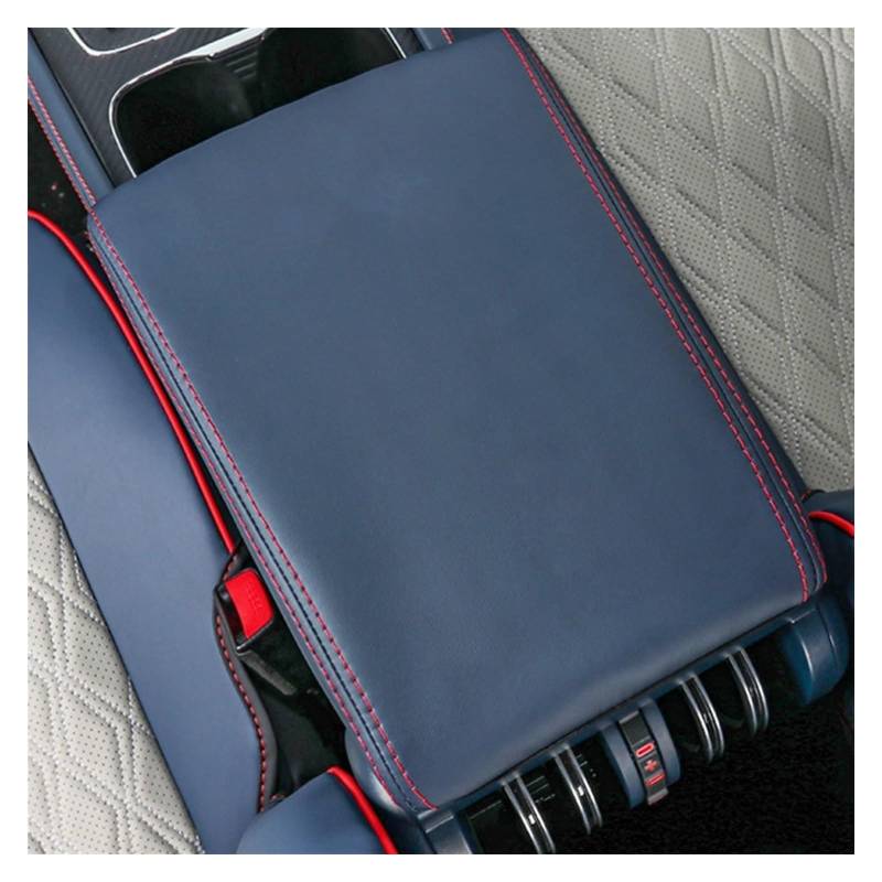 Interieur Dekor Für BYD Für Atto 3 2022 2023 Leder Auto Armlehne Matte Innenraum Auto Aufbewahrungsbox Staubdicht Kissenbezug(Blau) von HCKCLMBMZW