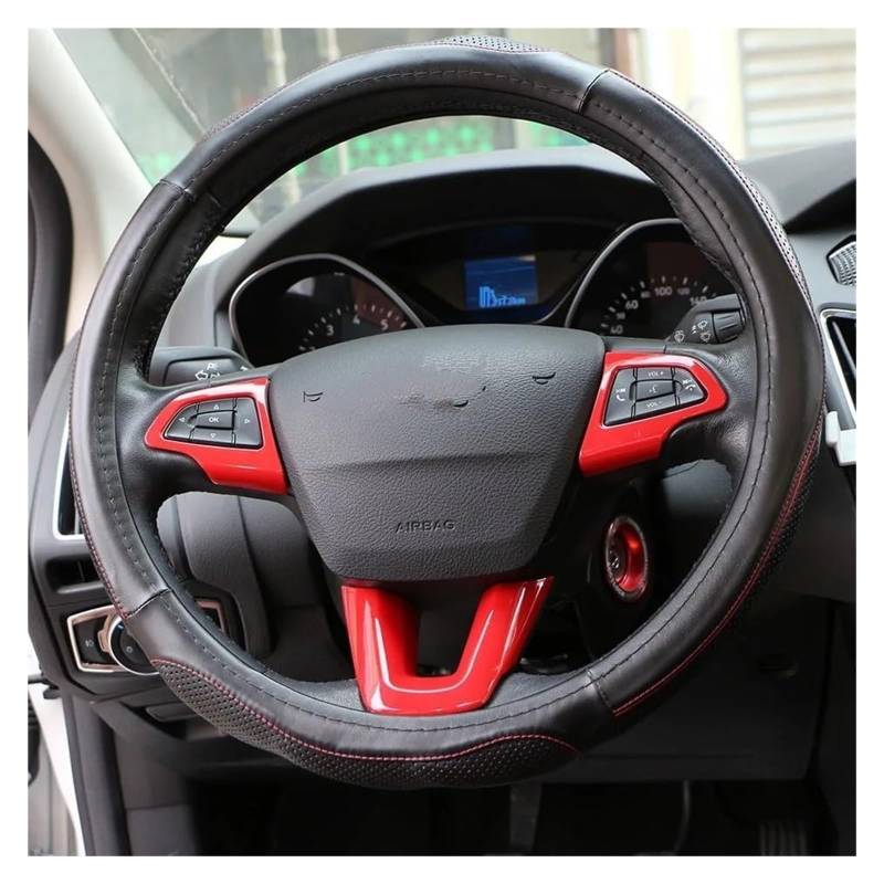 Interieur Dekor Für Focus 3 MK3 2015-2018 Auto-Stil Innenausstattung Lenkrad Coration Molding Rahmenabdeckung Trim Auto Innenraum Aufkleber(Chrome Red) von HCKCLMBMZW