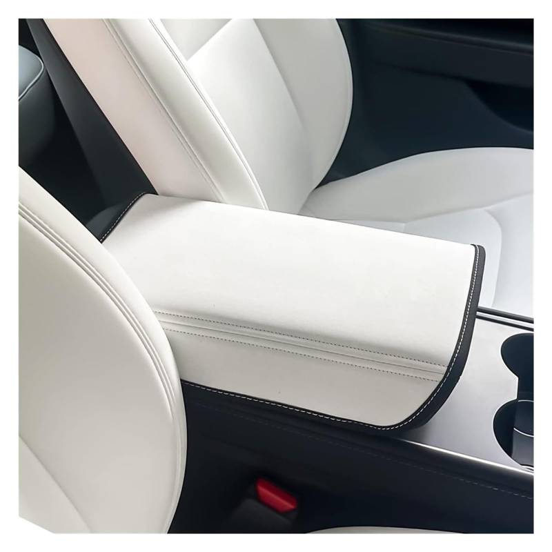 Interieur Dekor Für Modell 3 Für Modell Y 2023-2017 Auto-Armlehnenkastenabdeckung Zentrale Steuerung Armlehnendekoration Auto-Innenausstattung(Weiß) von HCKCLMBMZW