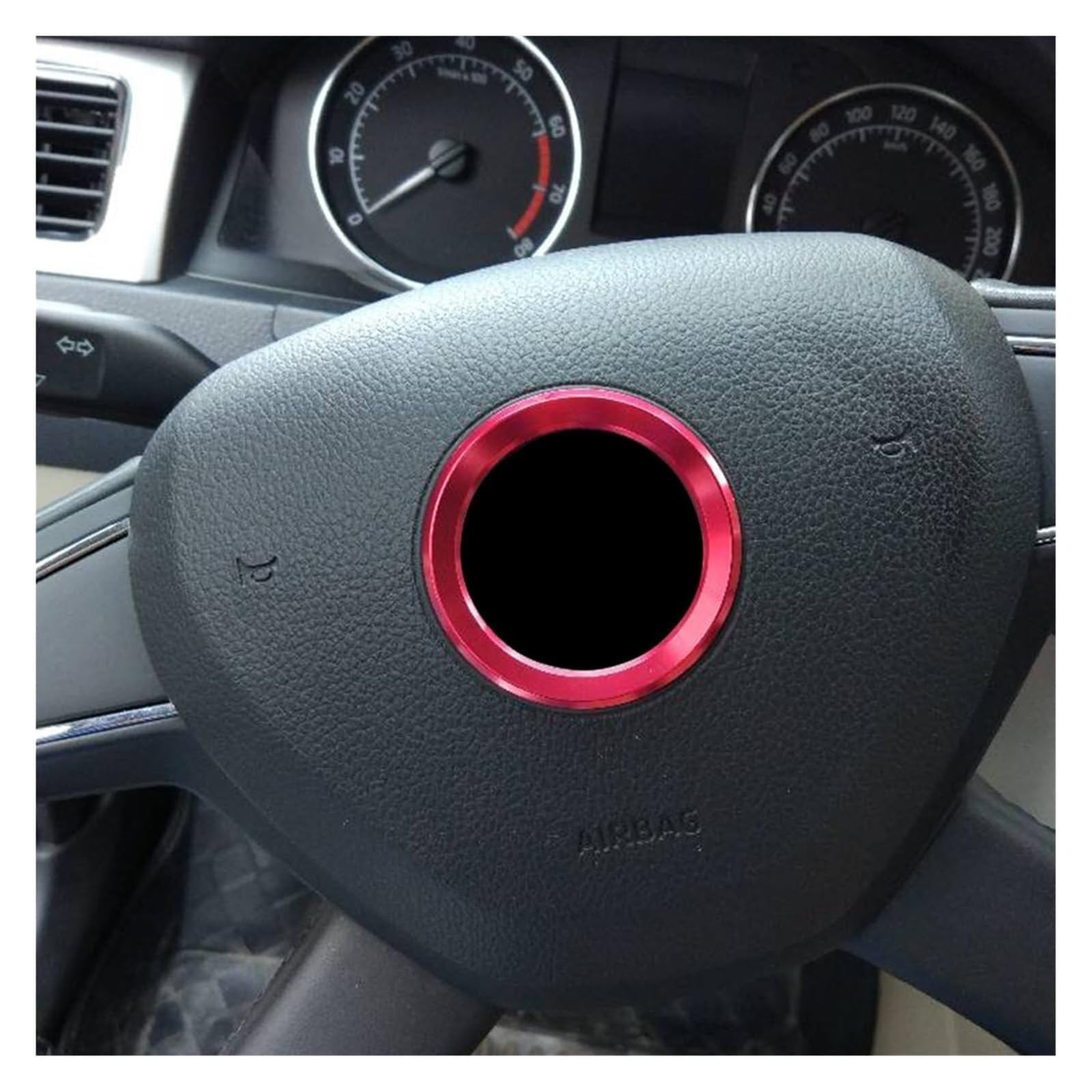 Interieur Dekor Für Octavia 2 A5 A7 Für Rapid Für Fabia Für Superb Lenkrad Logo Embleme Ring Aufkleber Auto Styling Innenausstattung(rot) von HCKCLMBMZW