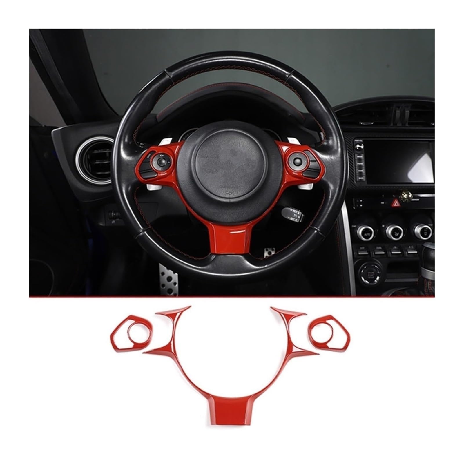 Interieur Dekor Für T&oyota 86 Für Subaru Für BRZ 2022 ABS Auto Lenkrad Knopf Dekoration Rahmen Aufkleber Trim Auto Innen Zubehör(F) von HCKCLMBMZW