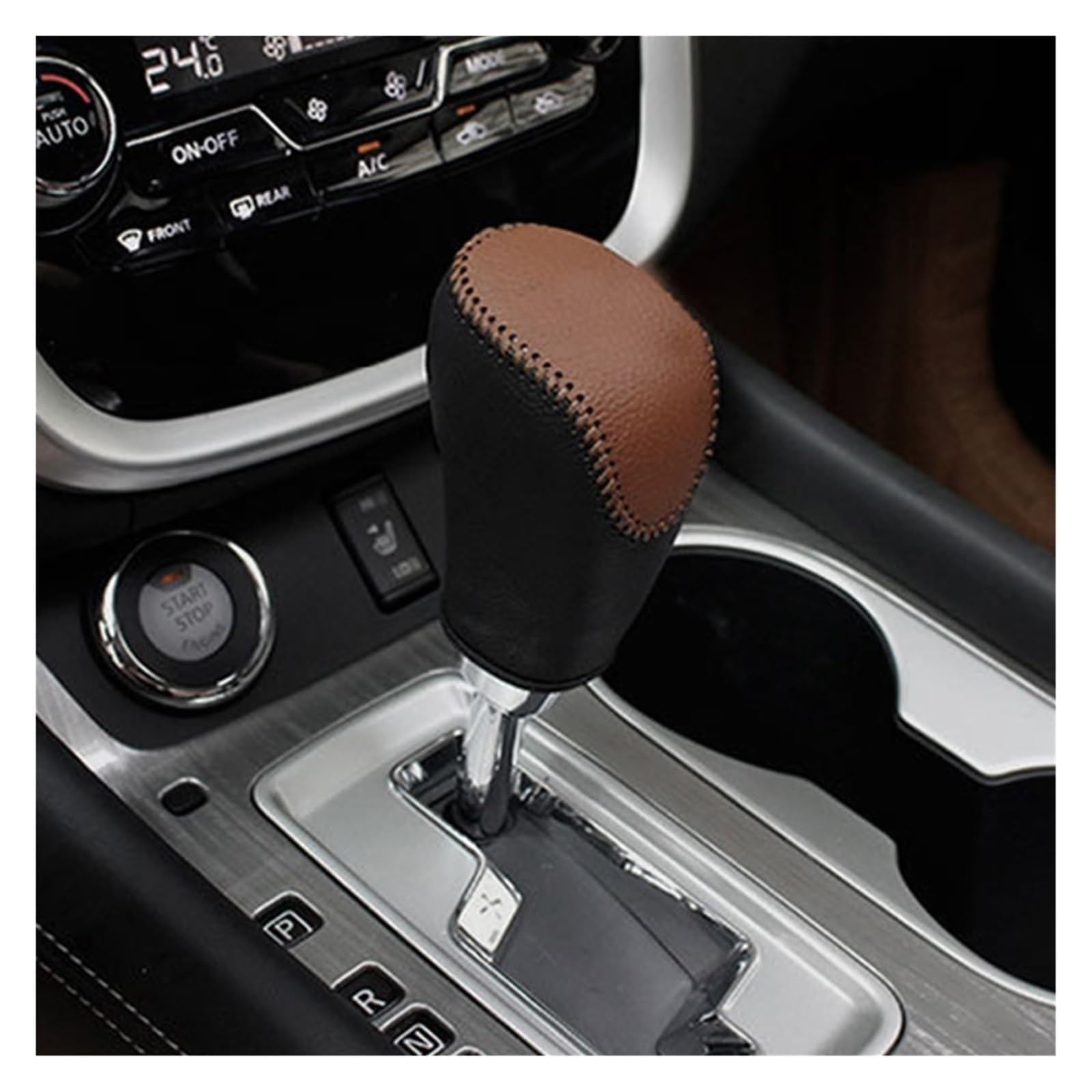 Interieur Dekor Für X&trail T32 Für Qashqai J11 Für Murano 2015-2020 Schaltknöpfe Abdeckung Handbremsenabdeckungen Auto-Schaltknauf-Halsbänder(Brown Gear Collar) von HCKCLMBMZW