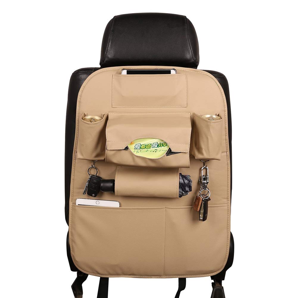 HCMAX 1 Pack Auto-Rückenlehnenschutz Autositz zurück Veranstalter Tasche Rücksitz Schutzaufbewahrung Trittmatte Ipad Mini Halter Großes Reisezubehör von HCMAX