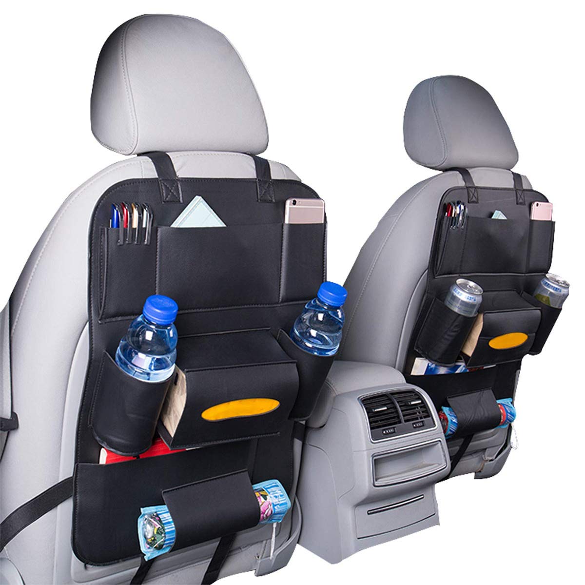 HCMAX 2 Pack Auto-Rückenlehnenschutz Autositz zurück Veranstalter Tasche Rücksitz Schutzaufbewahrung Trittmatte Ipad Mini Halter Großes Reisezubehör von HCMAX