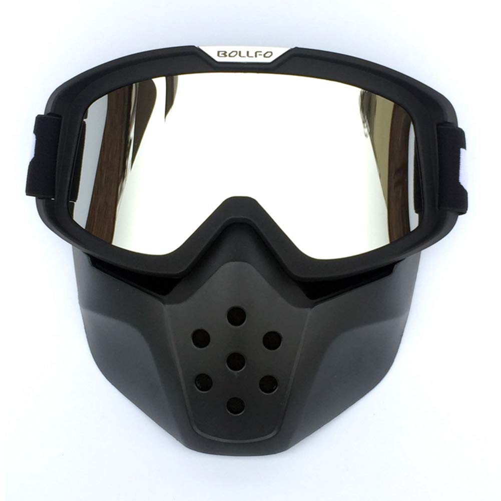 HCMAX Motorrad Brille Mit Abnehmbarer Gesichtsmaske von HCMAX
