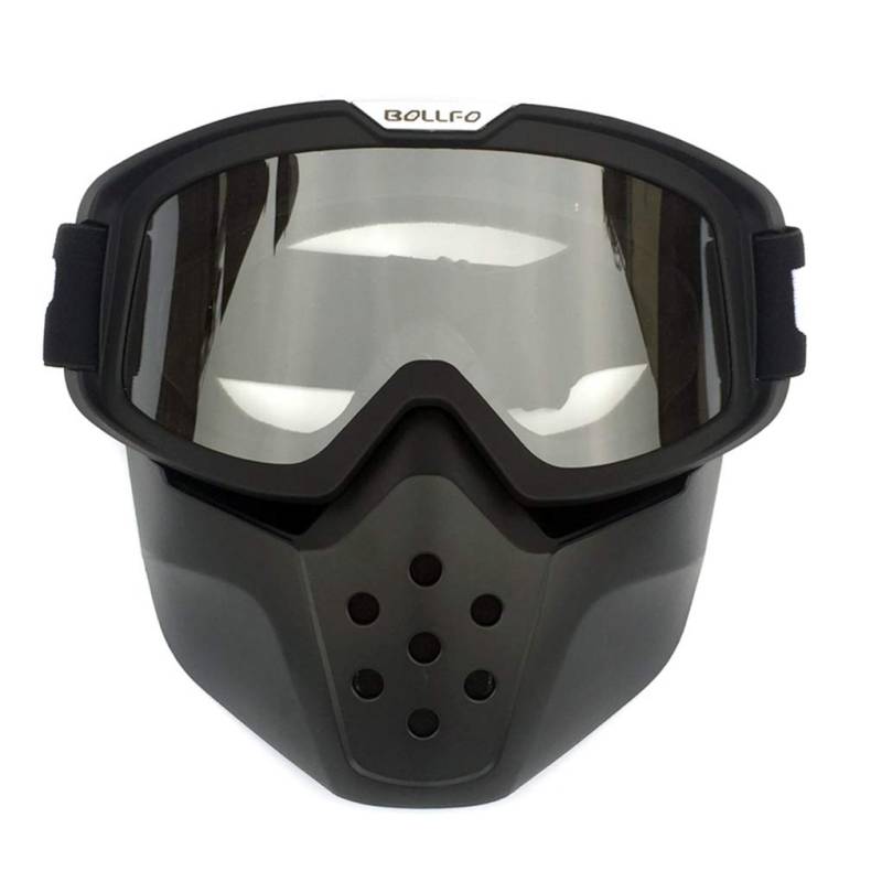 HCMAX Motorrad Brille Mit Abnehmbarer Gesichtsmaske Helm Nebelfest Winddicht Reiten Sonnenbrille von HCMAX