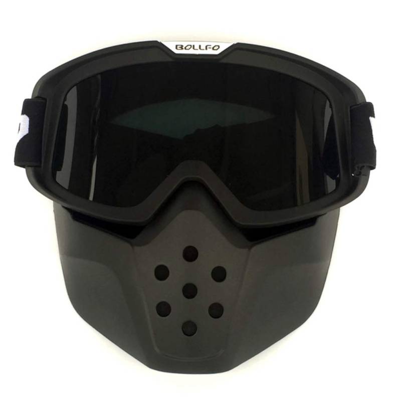HCMAX Motorrad Brille Mit Abnehmbarer Gesichtsmaske Helm Nebelfest Winddicht Reiten Sonnenbrille von HCMAX