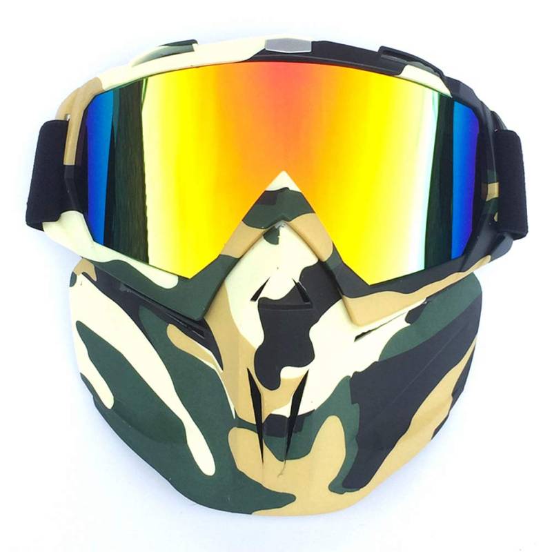 HCMAX Motorrad Schutzbrillen Brille Abnehmbare Gesichtsmaske Helm Nebelfest Winddicht Fahrradbrille zum Offroad Reiten Passen Männer Frau von DXQ