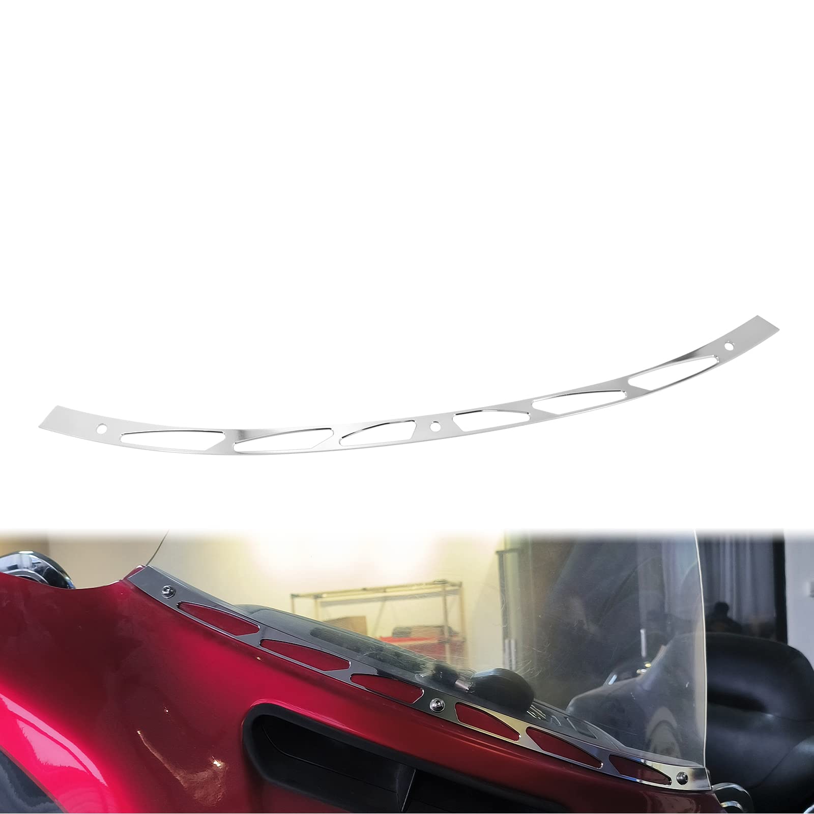 HCmotorku 4 Slots Windschutzscheibe Trim Batwing Verkleidung Windschutzscheibe Trim Slots Fit Für Harley Electra Glide, Street Glide, Ultra Limited und Tri Glide 2014-up Chrom HCmotorku 4 Slots Windschutzscheibe Trim Batwing Verkleidung Windschutzscheibe Trim Slots Fit Für Harley Electra Glide, Street Glide, Ultra Limited und Tri Glide 2014-up Chrom von HCmotorku