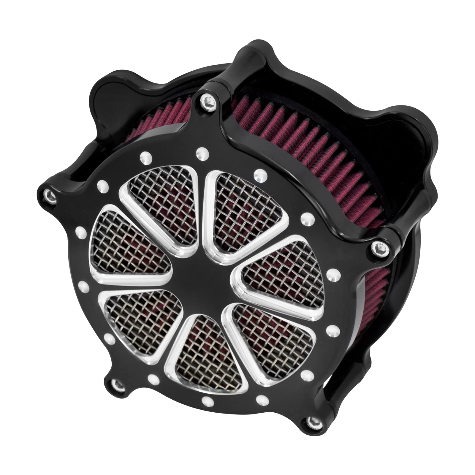 HCmotorku CNC Luftfilter Luftreiniger Ansaugfilter Luftreiniger Filterelement Fit Für Harley Touring Softail Dyna 2000-2017 Schwarz von HCmotorku