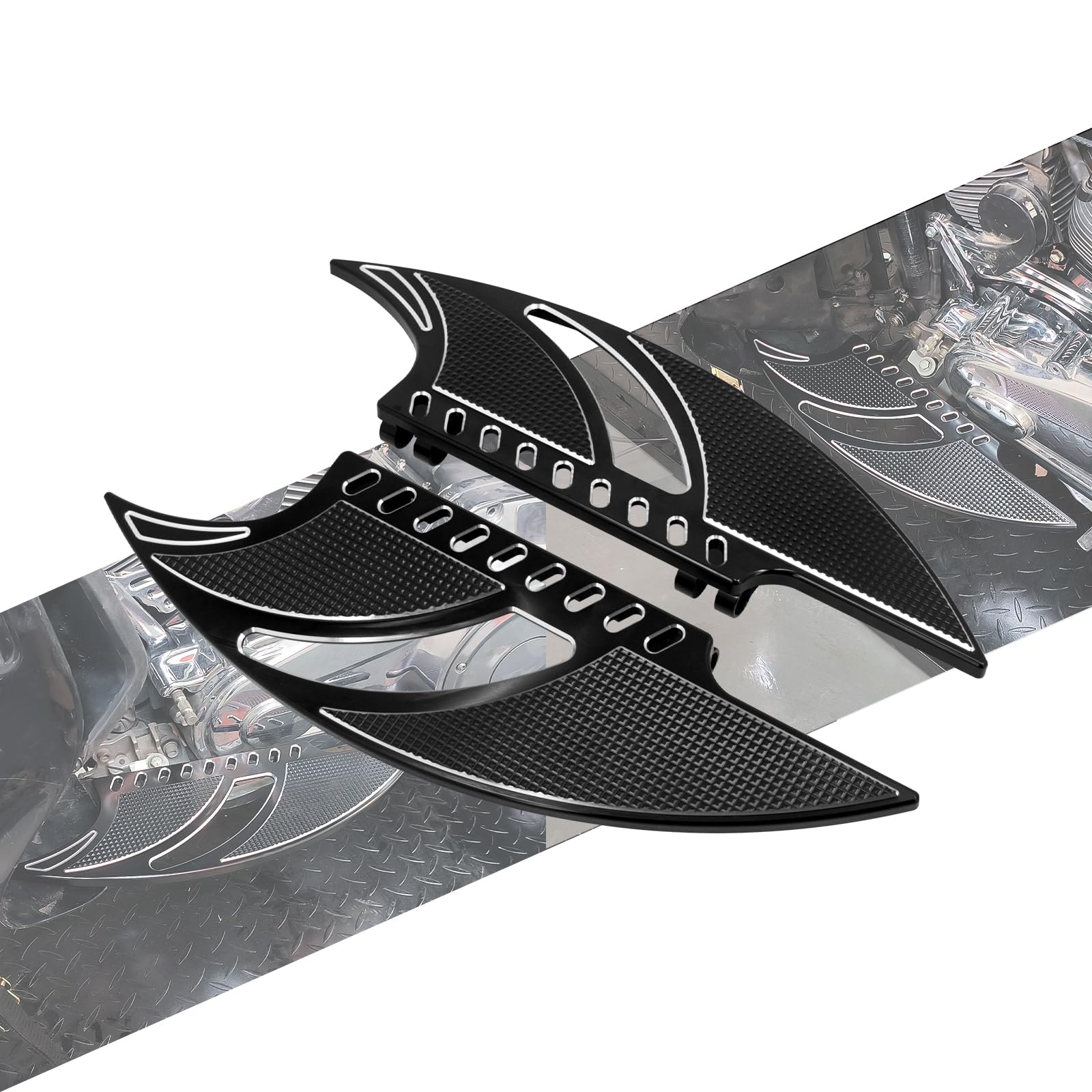 HCmotorku Motorrad-Fahrer-Fußbretter für Fahrer, Pedal, Fußrasten, passend für Harley Touring Road King Road Glide Electra Glide Street Glide Softail Dyna, Schwarz HCmotorku Motorrad-Fahrer-Fußbretter für Fahrer, Pedal, Fußrasten, passend für Harley Touring Road King Road Glide Electra Glide Street Glide Softail Dyna, Schwarz von HCmotorku