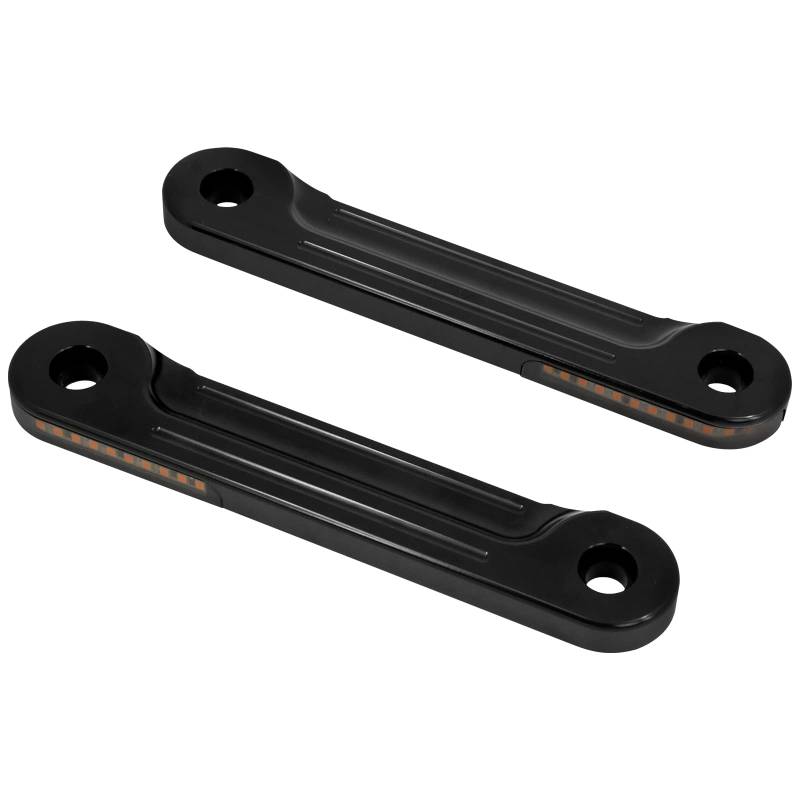 HCmotorku Motorrad Front LED Flush Fork Turn Signals Light Brackets Fit for Harley Touring Road King Street Gilde Electra Glide 1998-2023 Black von HCmotorku