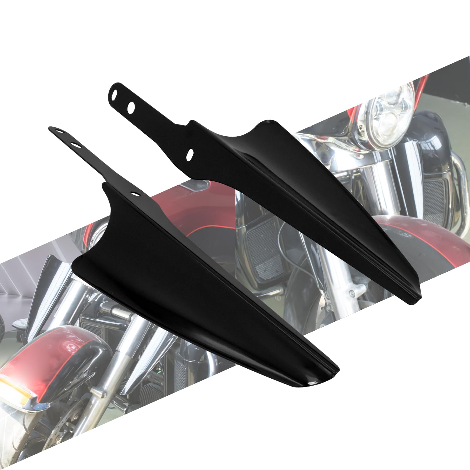 HCmotorku Motorrad Gabelhalterung Windabweiser passend für Harley Road King Street Glide Electra Glide FLHT FLHR FLHX 1995-2023 schwarz HCmotorku Motorrad Gabelhalterung Windabweiser passend für Harley Road King Street Glide Electra Glide FLHT FLHR FLHX 1995-2023 schwarz von HCmotorku