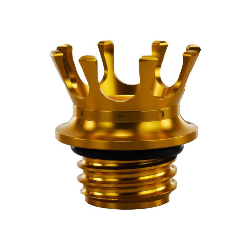 HCmotorku Motorrad King Crown Gasdeckel Tankdeckel Rechtsgewinde Aluminium Öldeckel passend für Harley Sportster XL 883 1200 Dyna Softail Touring Road King Golden von HCmotorku