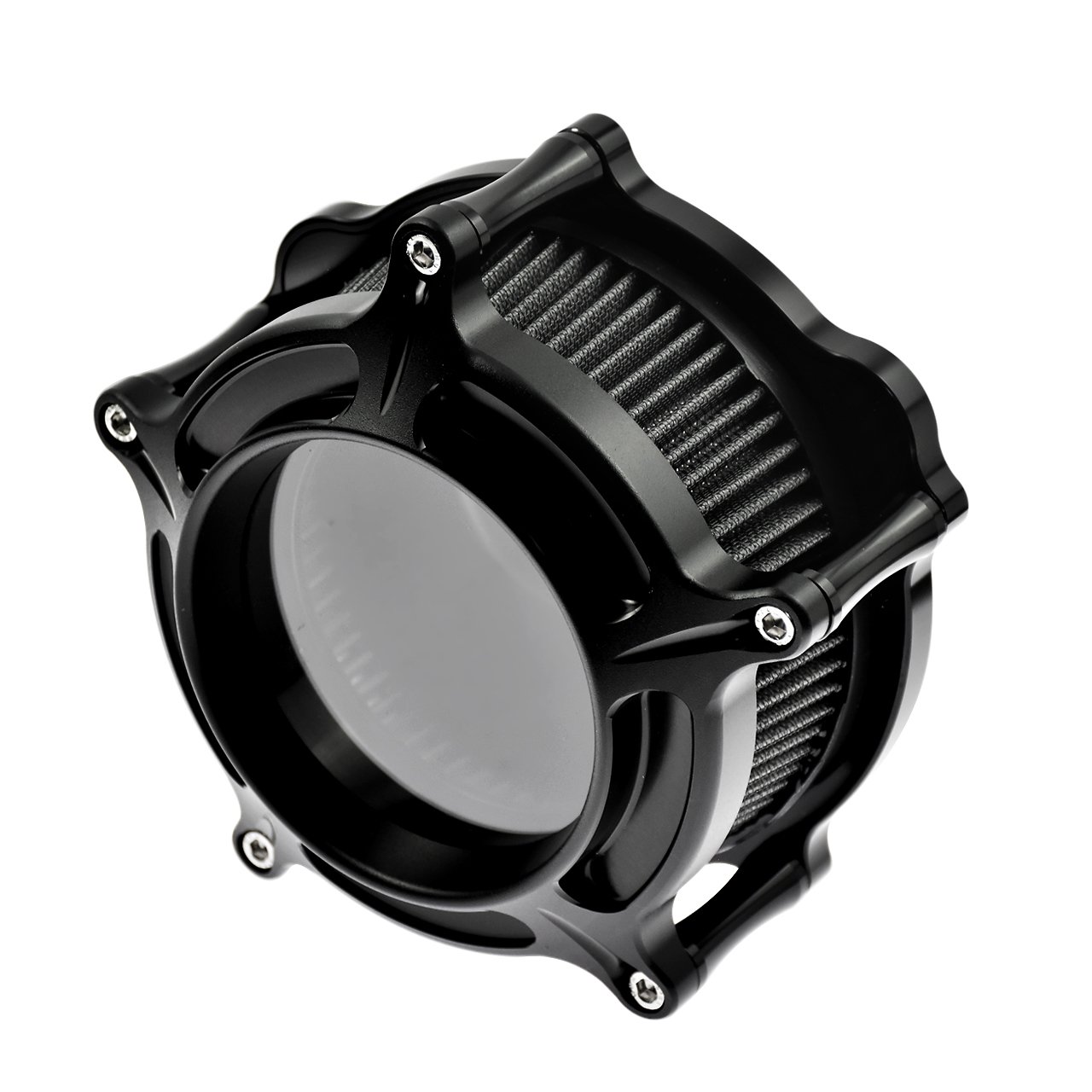 HCmotorku Motorrad Luftreiniger CNC Luftfilter Turbine Intake Kit Fit für Harley Sportster XL 1200 883 72 48 2004-2023 Schwarz von HCmotorku