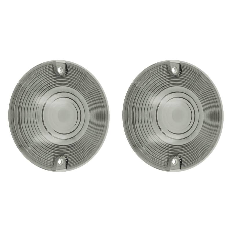 HCmotorku Motorrad-Objektivabdeckung für flache Blinker, 8,9 cm, passend für Harley Touring Road King Electra Glides Ultra Glide Road Glide Street Glide 1986–2023, rauchfarben, 2 Stück von HCmotorku
